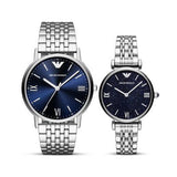 Buy Shop Emporio Armani Gianni T Bar Dark Blue Dial Silver Stainless Steel Watch For Women - AR11091 USA Online