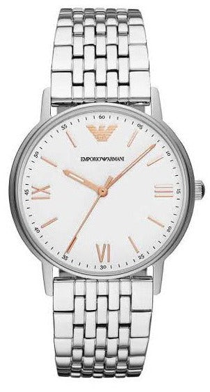 Buy Shop Emporio Armani Kappa Quartz White Dial Silver Steel Strap Watch For Men - AR80014 USA Online