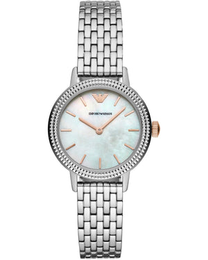 Buy Shop Emporio Armani Interchangeable Analog Mother of Pearl Dial Silver Steel Strap Watch For Women - AR80020 USA Online