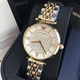Buy Shop Emporio Armani Gianni T Bar White Dial Two Tone Steel Strap Watch For Women - AR8031 USA Online