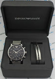 Buy Shop Emporio Armani Luigi Black Dial Silver Mesh Bracelet Watch For Men - AR8032 USA Online