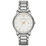 Buy Shop Emporio Armani Quartz White Dial Silver Steel Strap Watch For Men - AR90000 USA Online