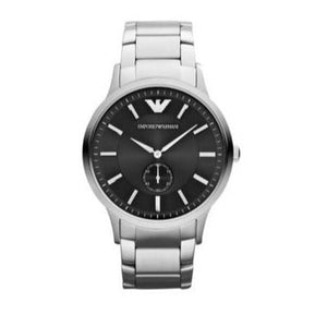 Buy Shop Emporio Armani Classic Quartz Black Dial Silver Steel Strap Watch For Men - AR9107 USA Online