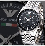 Buy Shop Emporio Armani Team Italia Chronograph Black Dial Silver Steel Strap Watch For Men - AR5983 USA Online