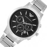 Buy Shop Emporio Armani Classic Chronograph Black Dial Silver Steel Strap Watch For Men - AR2434 USA Online