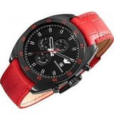 Buy Shop Emporio Armani Sportivo Chronograph Black Dial Red Leather Strap Watch For Men - AR5918 USA Online