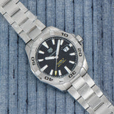 Tag Heuer Aquaracer Automatic Caliber 5 Black Dial Silver Steel Strap Watch for Men - WBD2110.BA0928