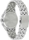 Citizen Eco Drive Chronograph Black Dial Silver Steel Strap Watch For Men - AT2140-55E