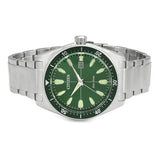 Citizen Eco Drive Vintage Green Dial Silver Steel Strap Watch For Men - AW1598-70X