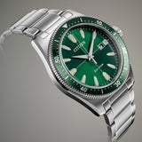 Citizen Eco Drive Vintage Green Dial Silver Steel Strap Watch For Men - AW1598-70X