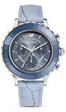 Swarovski Octea Lux Chrono Blue Dial Blue Leather Strap Watch for Women - 5580600