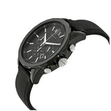Buy Shop Armani Exchange Outerbanks Chronograph Black Dial Black Silicone Strap Watch For Men - AX1326 USA Online