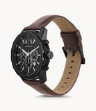 Buy Shop Emporio Armani Chronograph Black Dial Brown Leather Strap Watch For Men - AR11078 USA Online
