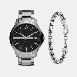 Buy Shop Armani Exchange Hampton Chronograph Black Dial Silver Steel Strap Watch For Men - AX2103 USA Online