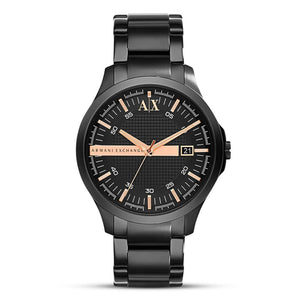 Buy Shop Armani Exchange Hampton Chronograph Black Dial Black Steel Strap Watch For Men - AX2150 USA Online