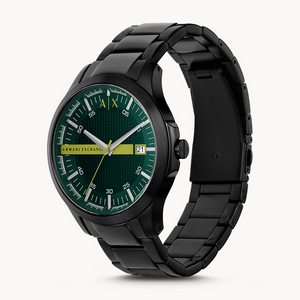 Buy Shop Armani Exchange Hampton Black Dial Black Steel Strap Watch For Men - AX2407 USA Online