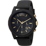 Buy Shop Armani Exchange Outerbanks Chronograph Black Dial Black Steel Strap Watch For Men - AX7105 USA Online