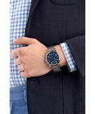 Buy Shop Emporio Armani Luigi Chronograph Blue Dial Silver Steel Strap Watch For Men - AR11132 USA Online