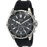Buy Shop Fossil Garrett Chronograph Black Dial Black Rubber Strap Watch for Men - FS5624 USA Online