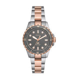 Fossil Blue Dive Three Hand Gray Dial Two Tone Steel Strap Watch For Women - ES5348