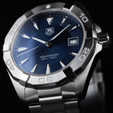 Buy Shop Tag Heuer Aquaracer Quartz Blue Dial Silver Steel Strap Watch for Men - WAY1112.BA0928 USA Online