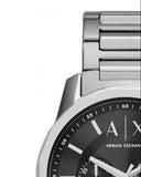 Armani Exchange Banks Chronograph Black Dial Silver Steel Strap Watch For Men - AX1720