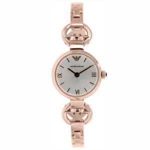 Buy Shop Emporio Armani Retro Quartz Silver Dial Rose Gold Steel Strap Watch For Women - AR1776 USA Online