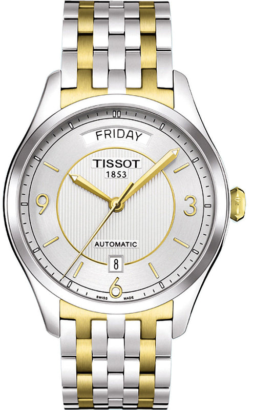 Tissot T Classic T One Automatic Silver Dial Two Tone Steel Strap Watch For Men - T038.430.22.037.00