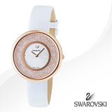 Swarovski Crystalline Pure White Dial White Leather Strap Watch for Women - 5376083