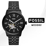 Buy Shop Fossil Townsman Multi Function Mechanical Black Dial Black Steel Strap Watch for Men - ME3062 USA Online