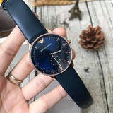 Buy Shop Emporio Armani Classic Quartz Blue Dial Blue Leather Strap Watch For Men - AR2071 USA Online