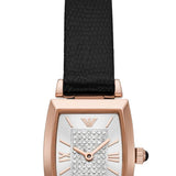 Buy Shop Emporio Armani Gianni T Bar Quartz White Dial Black Leather Strap Watch For Women - AR11408 USA Online