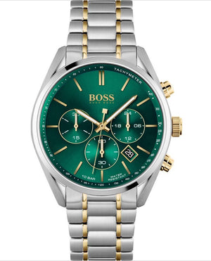 Buy Shop Hugo Boss Champion Chronograph Green Dial Two Tone Steel Strap Watch for Men - 1513878 USA Online