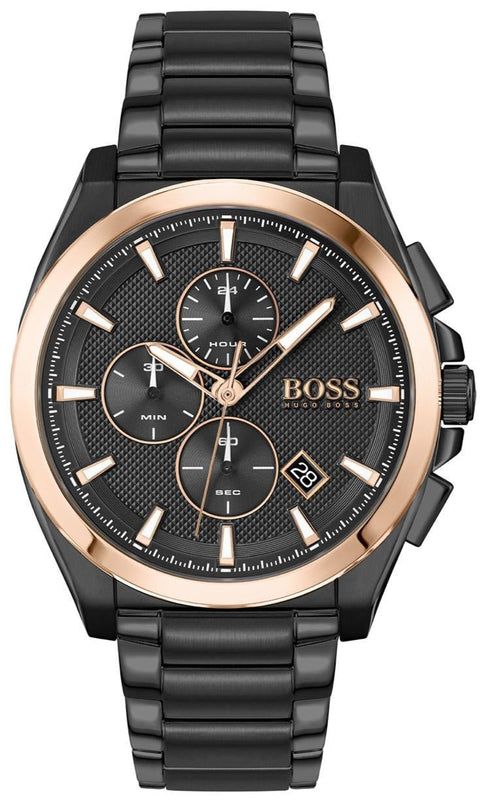 Buy Shop Hugo Boss Grandmaster Black Dial Black Steel Strap Watch for Men - 1513885 USA Online