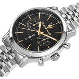 Buy Shop Maserati Epoca Chronograph Black Dial Silver Steel Strap Watch For Men - R8873618017 USA Online
