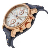 Buy Shop Fossil Original Boyfriend Chronograph White Dial Navy Blue Leather Strap Watch for Women - ES3838 USA Online
