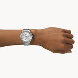 Buy Shop Fossil Bannon Multifunction Chronograph Silver Dial Silver Steel Strap Watch for Men - BQ2490 USA Online