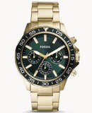 Buy Shop Fossil Bannon Multifunction Chronograph Green Dial Gold Steel Strap Watch for Men - BQ2493 USA Online