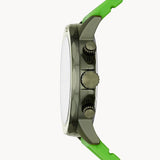 Buy Shop Fossil Bannon Chronograph Grey Dial Green Silicone Strap Watch for Men - BQ2501 USA Online
