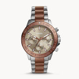 Buy Shop Fossil Bannon Multifunction Brown Dial Two Tone Steel Strap Watch for Men - BQ2502 USA Online