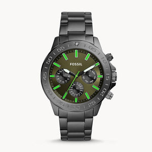 Buy Shop Fossil Bannon Multifunction Chronograph Green Dial Grey Steel Strap Watch for Men - BQ2504 USA Online
