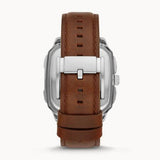 Buy Shop Fossil Inscription Automatic Skeleton Blue Dial Brown Leather Strap Watch for Men - BQ2571 USA Online