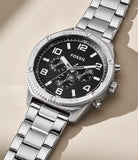 Buy Shop Fossil Brox Multifunction Black Dial Silver Steel Strap Watch for Women - BQ2797 USA Online