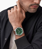 Buy Shop Fossil Brox Multifunction Green Dial Brown Leather Strap Watch for Men - BQ2801 USA Online