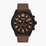Buy Shop Fossil Brox Multifunction Brown Dial Brown Leather Strap Watch for Men - BQ2802 USA Online