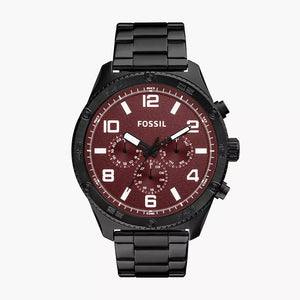 Buy Shop Fossil Brox Multifunction Maroon Dial Black Steel Strap Watch for Women - BQ2803 USA Online