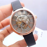 Buy Shop Fossil Suitor Mechanical Grey Dial Grey Leather Strap Watch for Women - BQ3265 USA Online