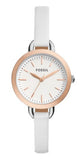 Buy Shop Fossil Classic Minute White Dial White Leather Strap Watch for Women - BQ3328 USA Online