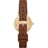 Buy Shop Emporio Armani Gianni T Bar Quartz Pink Mother of Pearl Dial Brown Leather Strap Watch For Women - AR1960 USA Online