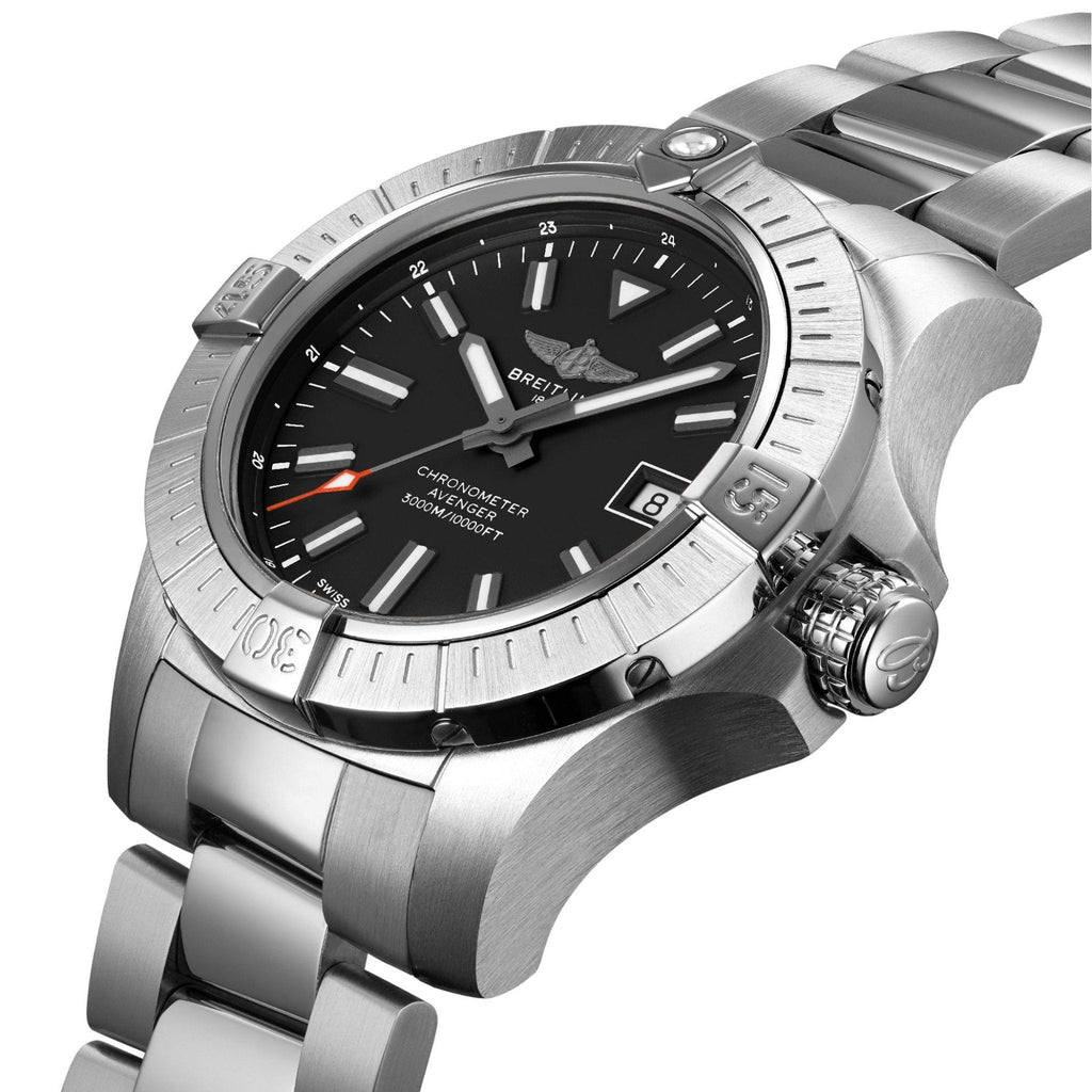 Buy Shop Breitling Avenger Automatic 43mm Black Dial Silver Steel Strap Watch for Men - A17318101B1A1 USA Online